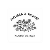 Rose Bouquet Save the Date Wedding Gummistempel (Prägung)