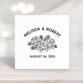 Rose Bouquet Save the Date Wedding Gummistempel