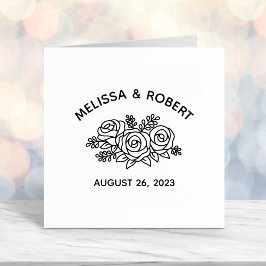 Rose Bouquet Save the Date Wedding Permastempel