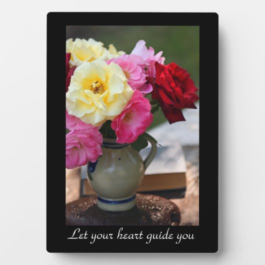 Rose Bouquet Tabletop Plaque mit Easel Fotoplatte (Vorderseite)
