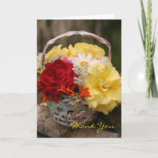 Rose Bouquet Vielen Dank Blank Card Dankeskarte (Vorderseite)