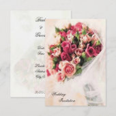 Rose Bouquet Wedding Einladung (Vorne/Hinten)