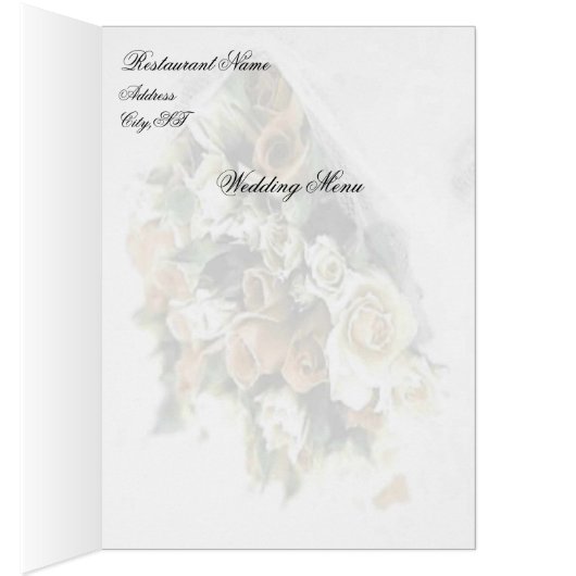 Rose Bouquet Wedding Menu (Innen (Rechts))