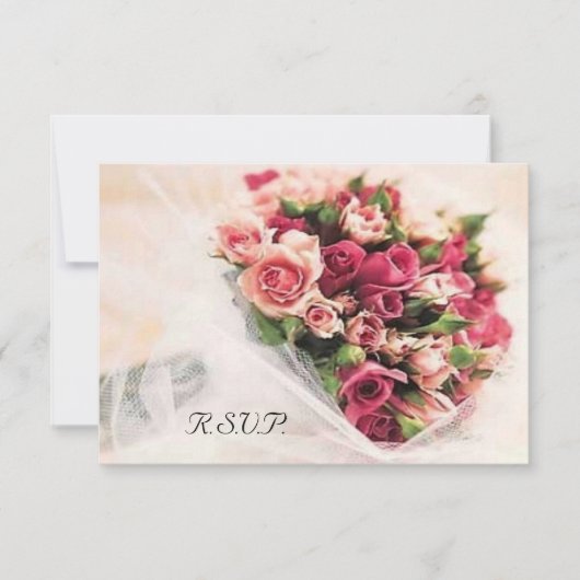 Rose Bouquet Wedding RSVP Karte (Vorderseite)