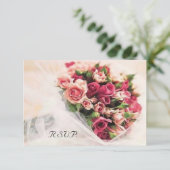 Rose Bouquet Wedding RSVP Karte (Stehend Vorderseite)