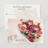 Rose Bouquet Wedding RSVP Karte (Vorne/Hinten)
