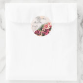 Rose Bouquet Wedding Vielen Dank für Ihr Rundaufkl Runder Aufkleber (Tasche)