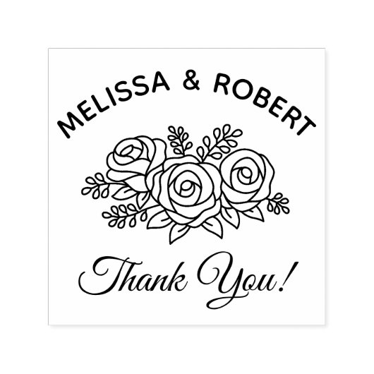Rose Bouquet Wedding Vielen Dank Permastempel (Design)