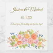 Rose Bouquet Weinkarte Weinetikett (Einzelnes Label)