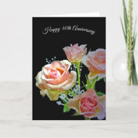 Rose Bouquet zum 40. Jubiläum auf schwarz