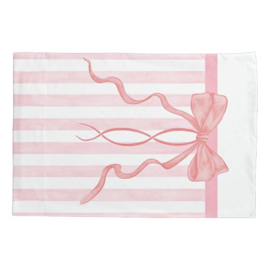 Rose Bow und Streifen Pillow Case Kissenbezug (Rückseite)
