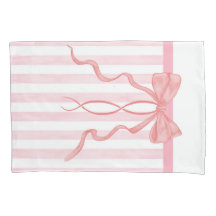 Rose Bow und Streifen Pillow Case