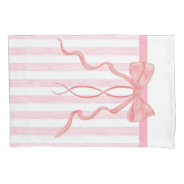Rose Bow und Streifen Pillow Case Kissenbezug