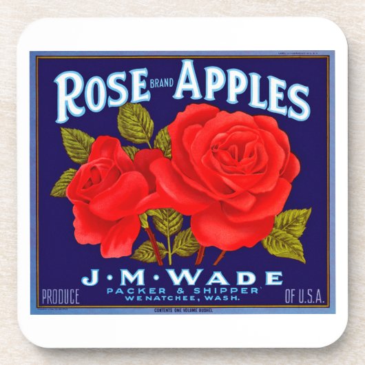 Rose Brand Äpfel Getränkeuntersetzer (Vorderseite)
