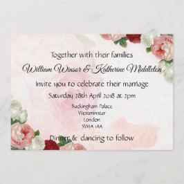 Rose Brauchtum Einladung doppelseitig