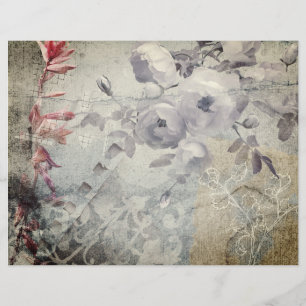Rose, braun und grau, graues Grunge Scrapbook