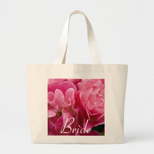 Rose:: Braut-Hochzeits-Tasche Jumbo Stoffbeutel (Vorne)
