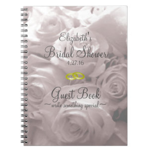 Rose-Brautduschen-Gast-Buch Notizblock