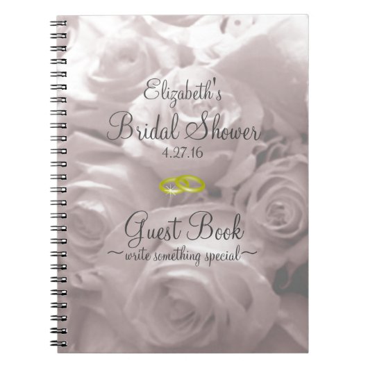 Rose-Brautduschen-Gast-Buch Notizblock (Vorderseite)