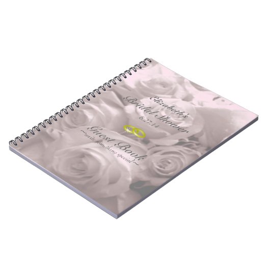 Rose-Brautduschen-Gast-Buch Notizblock (Linke Seite)