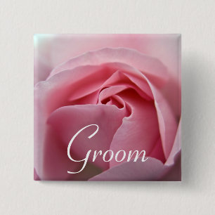 Rose:: Bräutigam-Hochzeits-Knopf Button