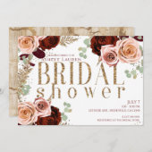 Rose-Brautparty Einladung (Vorne/Hinten)