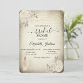 Rose Brautparty Einladung (Stehend Vorderseite)