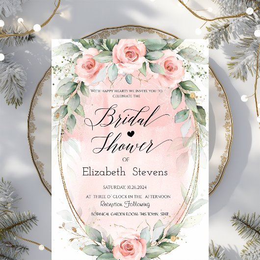 Rose-Brautparty Einladung