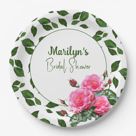 Rose Brautparty für benutzerdefinierte Teller (Vorderseite)