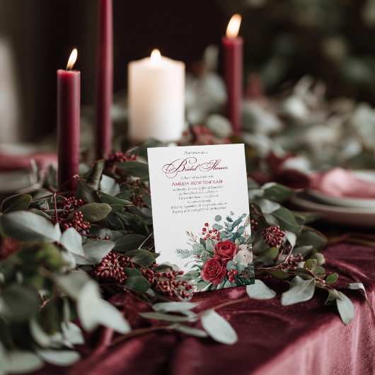 Rose-Brautparty für Wasserfarben Einladung