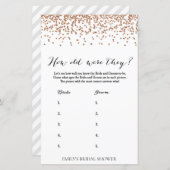 Rose Brautparty Game - Wie alt waren sie dabei? (Vorne/Hinten)