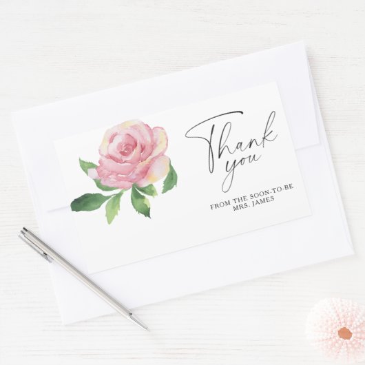 Rose - Brautparty vielen Dank Rechteckiger Aufkleber (Umschlag)