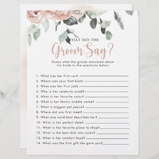Rose Brautparty Was hat der Groom gesagt? (Vorne/Hinten)