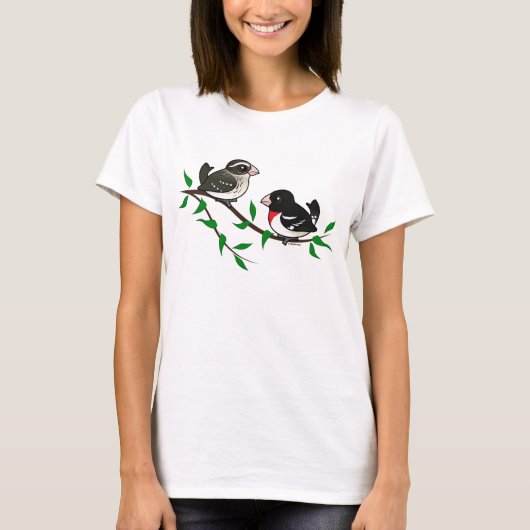 Rose-breasted Grosbeak-Paare T-Shirt (Vorderseite)