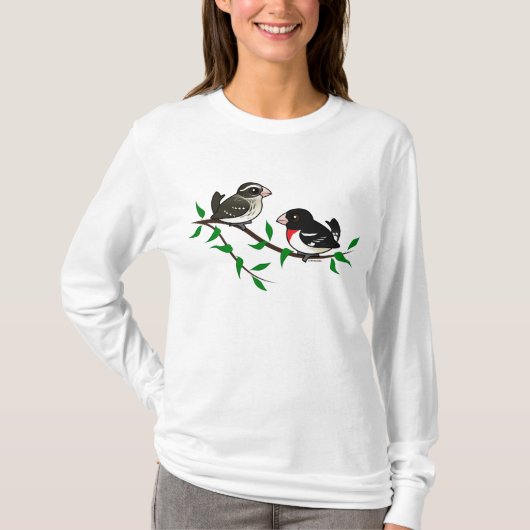 Rose-breasted Grosbeak-Paare T-Shirt (Vorderseite)