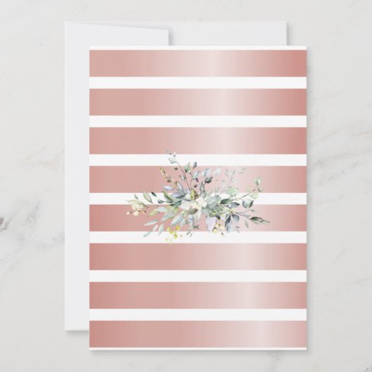 Rose & Brews Paare Hochzeit Eukalyptus Grüne Einladung (Rückseite)