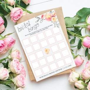 Rosé Bridal Bingo Card Einladung