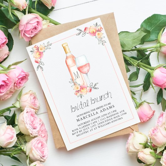 Rosé Bridal Brunch Einladung
