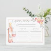 Rosé Bridal Brunch Rezept Karte (Stehend Vorderseite)