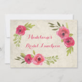 Rose Bridal Mittagessen Einladungen (Vorderseite)