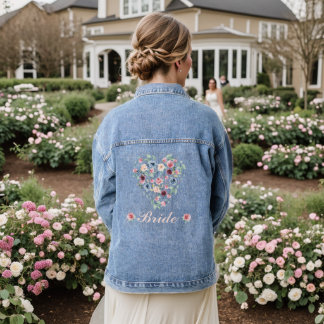 Rose Bride Blume Jeansjacke