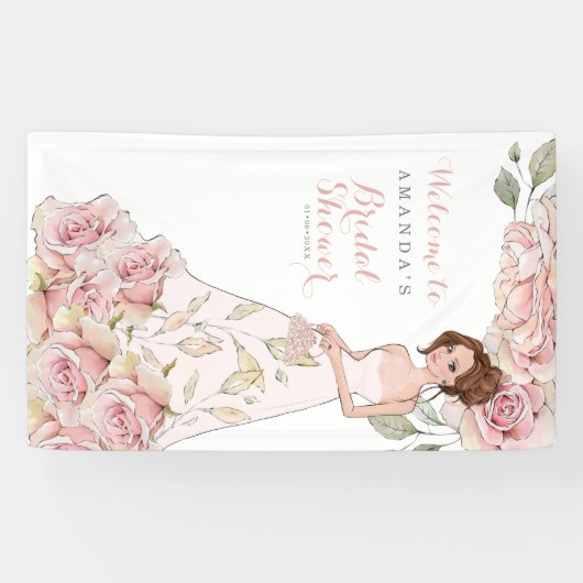 Rose Bride Brautparty Willkommen Banner (Horizontal)