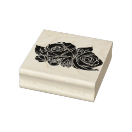 Rose Briefmarke Holzkunst Gummistempel
