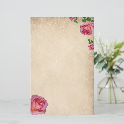 Rose Briefpapier (Stehend Vorderseite)