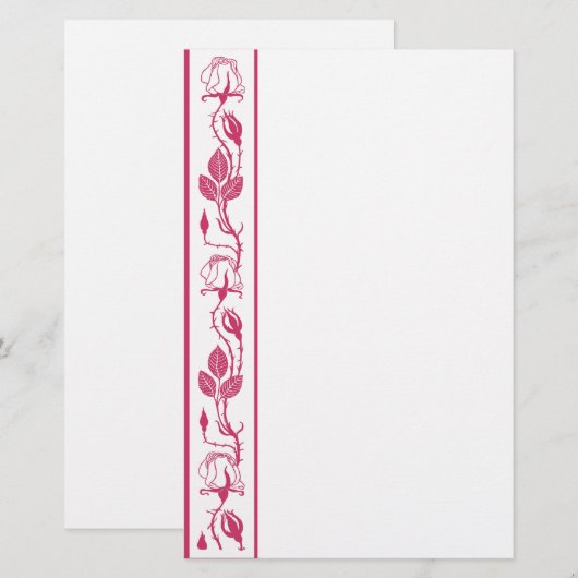 Rose Briefpapier (Vorne/Hinten)