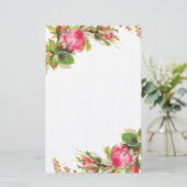 Rose Briefpapier (Stehend Vorderseite)