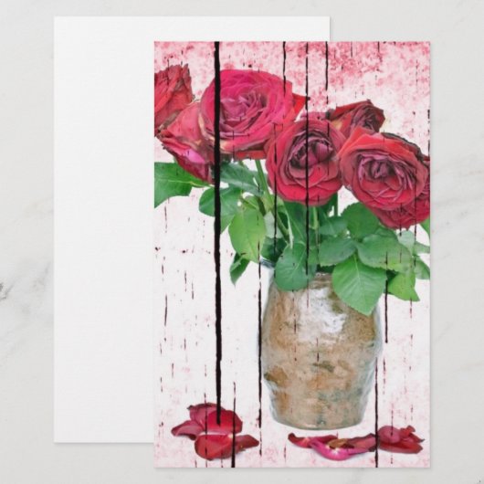 Rose Briefpapier (Vorne/Hinten)