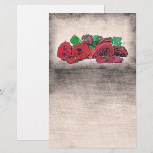 Rose Briefpapier (Vorne/Hinten)