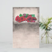 Rose Briefpapier (Stehend Vorderseite)