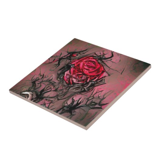 Rose bringt todgrafische abstrakte Kunst ins Licht Fliese (Seite)